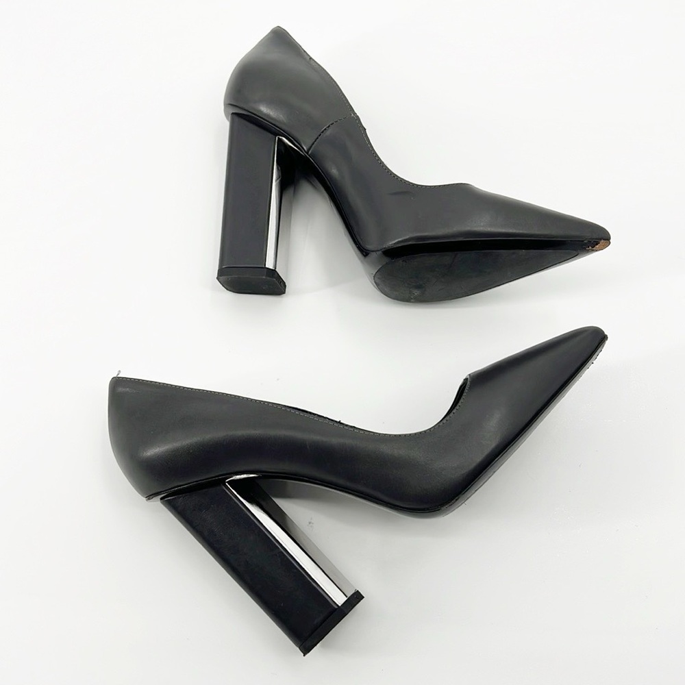 All Saints Cubista Mirrored Heel Pumps Gray size 38 size 7 - Picture 4 of 14